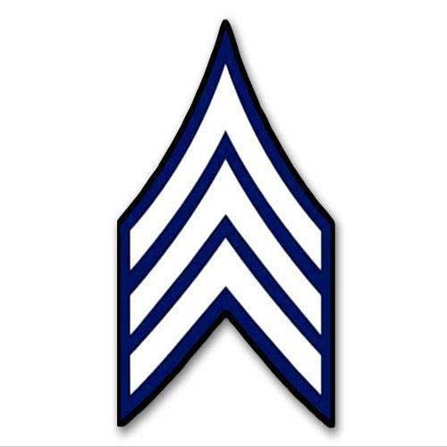 3x5 inch Police Sergeant Rank Chevron Sticker - Decal cop Officer Shape Vinyl Decal Sticker Car Waterproof Car Decal Bumper Sticker