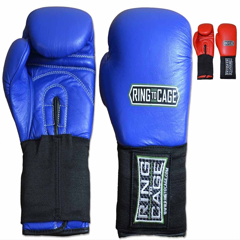Amateur Competition Boxing Gloves - Blue or Red (Blue, 10oz)
