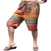 RaanPahMuang Pullstring Short Tie Dye Pants Rayon Fabric, Medium-Large, Fulvous Yellow Green view 1