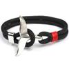 Unisex Nylon Paracord Rope Whale Tail Bracelet for Men and Women 8 Inches (Black) view 1