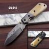 Lot of 5 pieces 8" long Folding Knife with pocket clip, Hand forged Damascus steel 4" blade. 5 colors scale with Damascus Bolster, Cow hide Leather sheath included with belt loop view 3