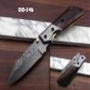 Lot of 5 pieces 8" long Folding Knife with pocket clip, Hand forged Damascus steel 4" blade. 5 colors scale with Damascus Bolster, Cow hide Leather sheath included with belt loop view 4