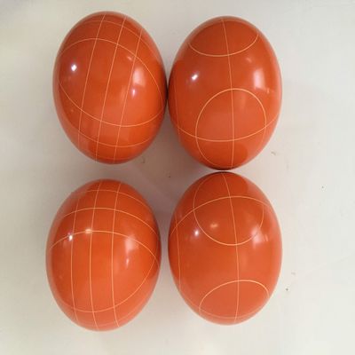 BuyBocceBalls Listing - Pack of 4-107mm Bocce Balls - Orange with 2 Different Scoring Patterns