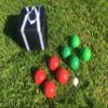 BuyBocceBalls Listing - Unique Bocce Set - 107mm with Green and Red Balls, Black Bag view 1