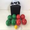 BuyBocceBalls Listing - Unique Bocce Set - 107mm with Green and Red Balls, Black Bag view 2