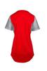 Mizuno Aerolite 2-Button Fastpitch Softball Jersey, Red-Grey, XXX-Large view 2