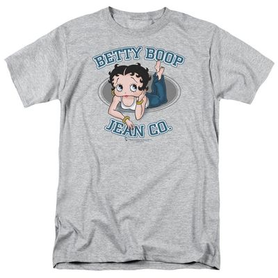 Betty Boop Jean Co Unisex Adult T Shirt for Men and Women, 3X-Large Athletic Heather
