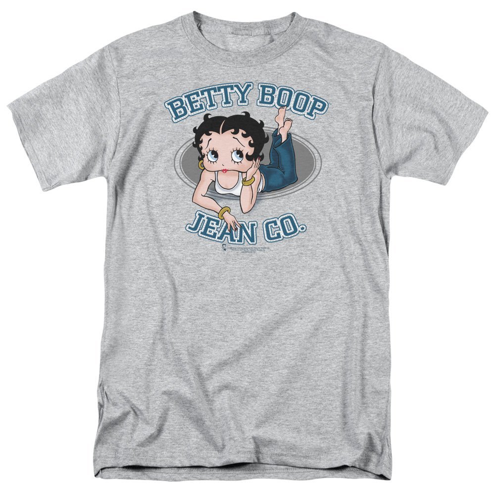 Betty Boop Jean Co Unisex Adult T Shirt for Men and Women, 3X-Large Athletic Heather