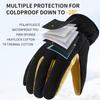 OZERO Winter Gloves for Men Women: -20F Deerskin Waterproof Windproof Leather Polar Fleece Cotton Warm Thermal Insulated Womens Mens Gloves Winter Work Running in Cold Weather-M Tan Black view 2