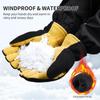 OZERO Winter Gloves for Men Women: -20F Deerskin Waterproof Windproof Leather Polar Fleece Cotton Warm Thermal Insulated Womens Mens Gloves Winter Work Running in Cold Weather-M Tan Black view 4