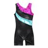 winying Kids Girls Glitter Splice Sleeveless Gymnastics Unitard Ballet Dance Leotard Jumpsuit Black 3-4 view 4