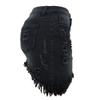 chouyatou Women's Stretch Fit 5-Pocket Irregular Frayed Hem Mini Denim Jean Skirt (Small, Black) view 4