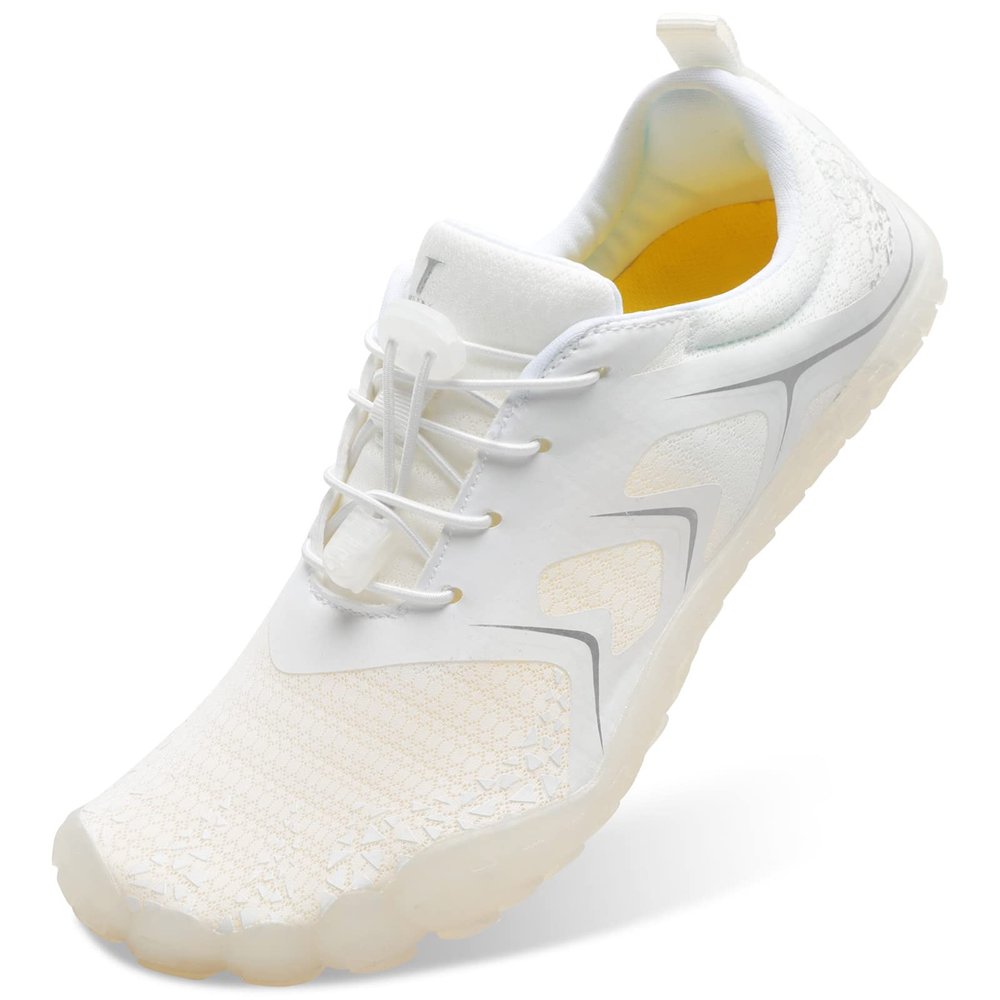 L-RUN Swim Shoes Women Outdoor Water Aqua Shoes Breathable White M US (5.5 Women/4 Men)=EU36