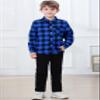 Boys' Flannel Shirt, Button Down Long Sleeve Plaid Flannel Shirt for Kids Toddlers Little & Big Boys Girls, Flannel# Blue + Black, 18-24 Month = Tag 90 view 3