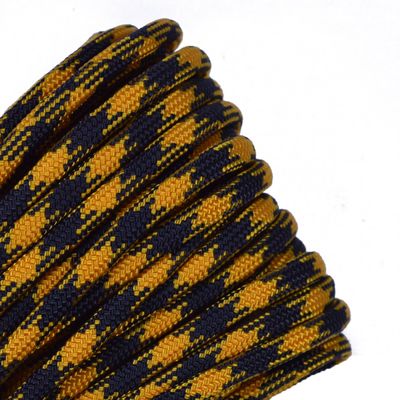 10', 25', 50', 100, 250', 1000' Hanks of Parachute 550 Cord Type III 7 Strand Paracord - Goldenrod and Black - 50 Feet