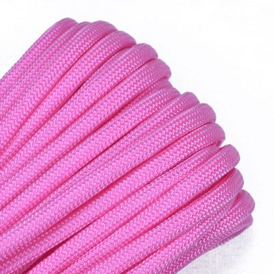 10', 25', 50', 100' Hanks, 250 Ft and 1000Ft Spools of Parachute 550 Cord Type III 7 Strand Paracord - Rose Pink - 100 Feet