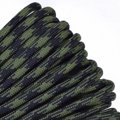 10', 25', 50', 100, 250', 1000' Hanks of Parachute 550 Cord Type III 7 Strand Paracord - Olive Dran and Moss - 50 Feet
