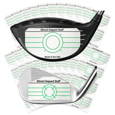 Ultra-Thin Golf Impact Tape by Direct Impact Golf: Combo Pack (100 Driver+100 Iron) Ultra-Thin Golf Impact Tape Labels for Accurate Swing Analysis and Shot Feedback