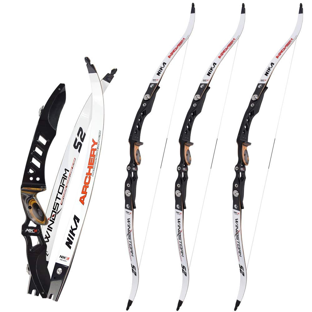 NIKA ARCHERY Recurve Bow 64" 28lbs S2 ILF Limbs for Powerful Target Shooting Sports
