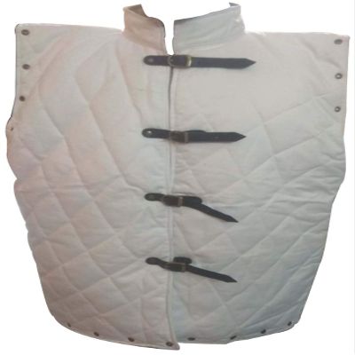 Medieval Arthur Full Sleeve Gambeson with Tasset ABS (White, XXXL-Upto Chest 59 Inch)