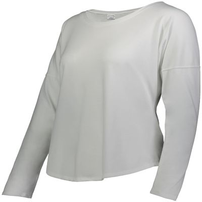 Augusta Sportswear Womens Lux Tri-blend Long Sleeve Shirt, White, M