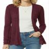 Design by Olivia Women's Lightweight Soft Knit Open Front Cardigan Sweater Long Sleeve for Casual Layering Plum M view 1