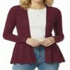 Design by Olivia Women's Lightweight Soft Knit Open Front Cardigan Sweater Long Sleeve for Casual Layering Plum M view 2