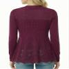 Design by Olivia Women's Lightweight Soft Knit Open Front Cardigan Sweater Long Sleeve for Casual Layering Plum M view 4