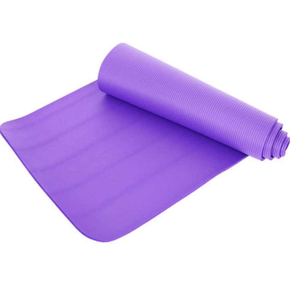 15mm Thick Yoga Mat, Non Slip Yoga Mat with Carry Strap, Eco Friendly & SGS Certified NBR Material Odorless, Non Slip, Durable and Lightweight, Thickness 15mm (Color : Purple)