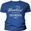 Hooked On Being Grandpa - Funny Grandpa Fishing Shirt for Men - F/Royal-2X view 1