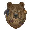 EW Designs Nature Native American Brown Bear Vinyl Decal Bumper Sticker (4" Tall) view 1