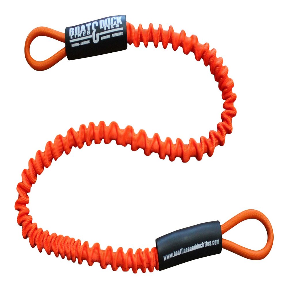 Boat Lines & Dock Ties Specialty Personal Watercraft Docking Bungee Line (Orange, 48 inch)