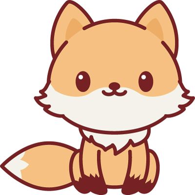 EW Designs Adorable Cute Kawaii Animal Cartoon Vinyl Decal Bumper Sticker (4" Tall, Fox)