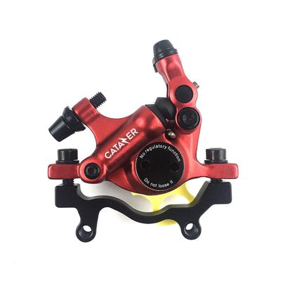 catazer Zoom HB-100 MTB Road Line Pulling Hydraulic Disc Brake Calipers Front & Rear Mountain Bike Disc Brake E-Bike Disc Brake (1 Pcs Red Rear)