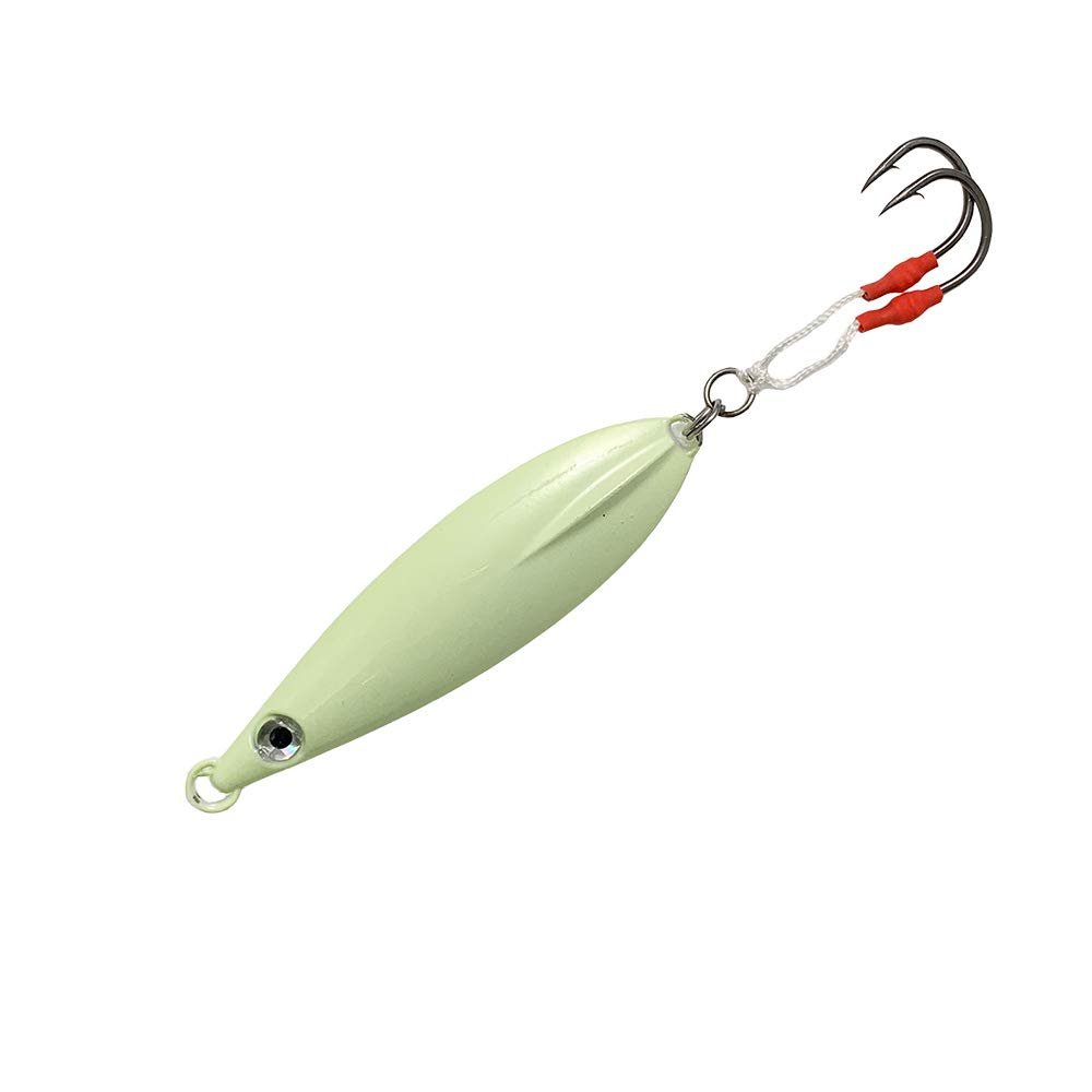 Sanhu Fat Falling Knife Jigs 350g, 3 Pcs All Glow for Deep Drop Jigging, Center-Balanced Design with Flutter Action, Ideal for Tuna, Amberjack & Deepwater Species
