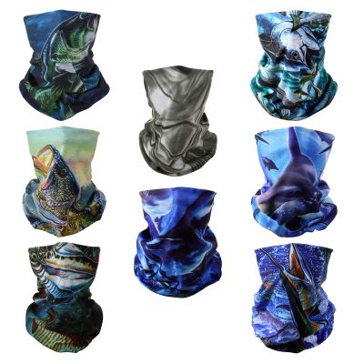 SMEHCF 8 Headband Bandana Balaclava Half Face Mask Shield Head Hair Scarf Neck Gaiter Hat Multipurpose for Women Men Breathable Reusable Washable Lure Dog Fish Bass Tuna Swordfish Dolphin Shark