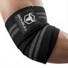 Elbow Wraps (1 Pair) - 40" Elastic Elbow Support & Compression - For Weightlifting, Powerlifting, Fitness, Cross Training & Gym Workout - Elbow Straps for Weight Lifting (Black/Grey) view 1