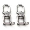 Flomore M8 Jaw and Eye Swivel Shackle 304 Stainless Steel Boat Anchor Chain Connectors (Pack of 2) view 1