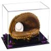 Better Display Cases Clear Acrylic Baseball Catchers Glove Display Case with Purple Risers (A011/V16) view 1