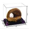 Better Display Cases Clear Acrylic Baseball Catchers Glove Display Case with Purple Risers (A011/V16) view 2