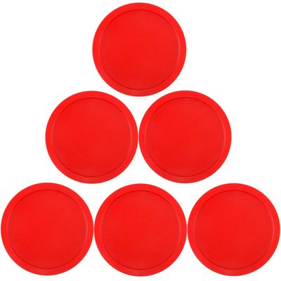 ONE250 3 1/4 inch Red Air Hockey Pucks, Full Size Goal Packs Replacement Accessories for Game Tables (6 Pcs)