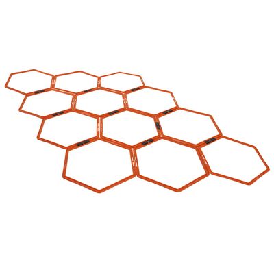Yes4All Hex Agility Rings/Speed Rings with Carrying Bag  Hexagon Rings, Agility Hurdles for Agility Footwork Training (Set of 12 Orange Rings)