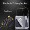 Homebeast Collapsible Fishing Bucket Portable 8L EVA Water Container Multi-Functional Fish Live Lures Bait Bucket with Rope for Traveling Hiking Fishing Boating (Gray) view 4