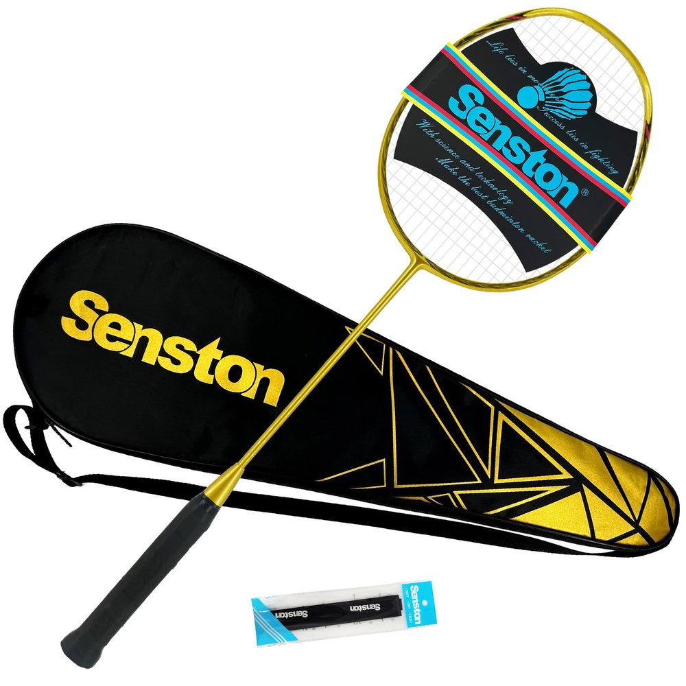 Senston Carbon-Fiber Badminton Racket 5U Badminton Racquet, Single Professional Badminton RacketsN80 Gold