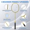 Senston Carbon-Fiber Badminton Racket 5U Badminton Racquet, Single Professional Badminton RacketsN80 Gold view 2