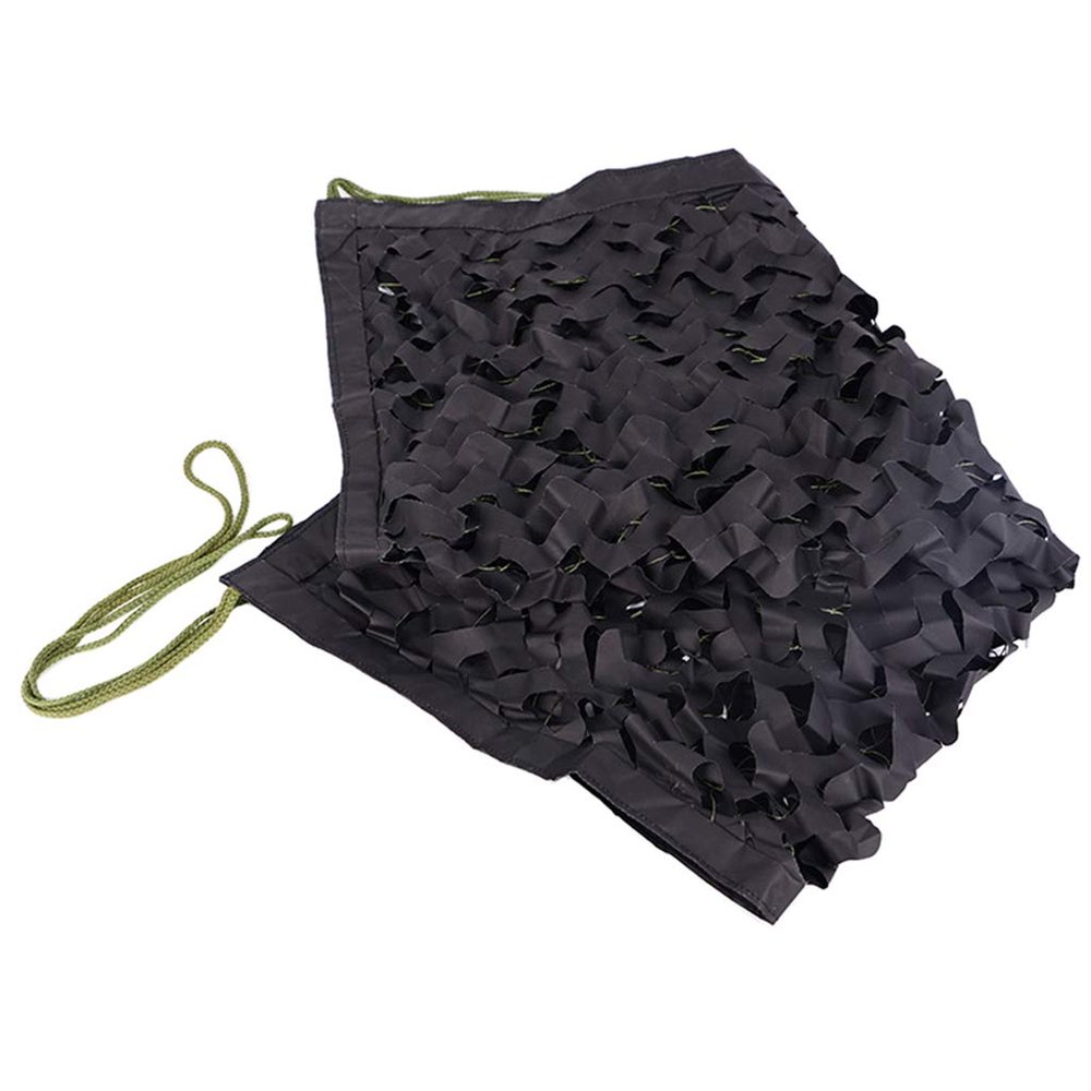LIYFF-Tarps Woodland Camouflage Netting Lightweight Durable Oxford Polyester Camo Net for Wildlife Hunting, Photography, Car Truck Sun Shade, Leisure Camping, Bars - Black