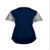 Mizuno Youth Aerolite 2-Button Fastpitch Softball Jersey, Navy-Grey, Large view 2
