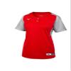 Mizuno Aerolite 2-Button Fastpitch Softball Jersey, Red-Grey, XX-Large view 1