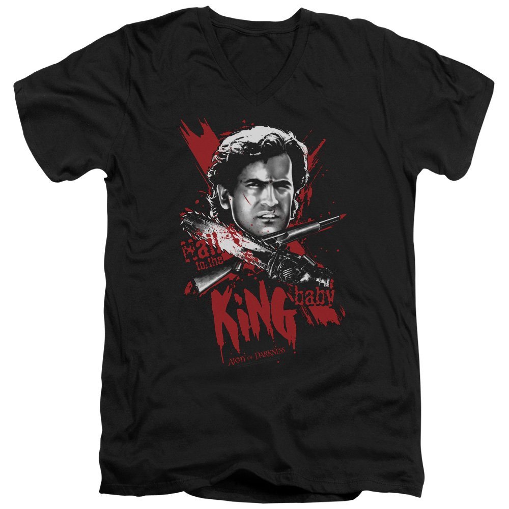Army of Darkness Hail to The King Unisex Adult V-Neck T Shirt, 2XL