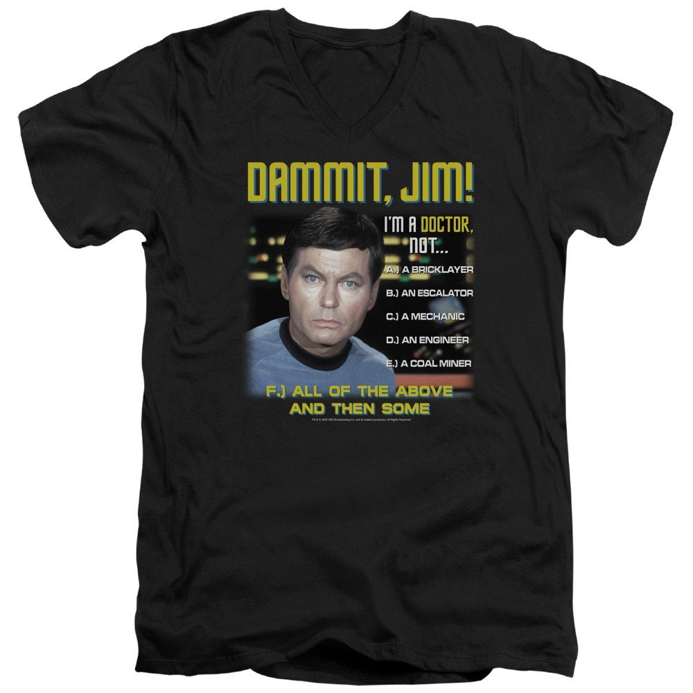 Star Trek All of The Above Unisex Adult V-Neck T Shirt for Men and Women, 2X-Large Black